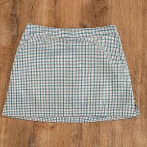 ADIDAS Women's 8 Blue Gray Plaid Golf Athletic Lined Sport Stretch Skirt Pockets